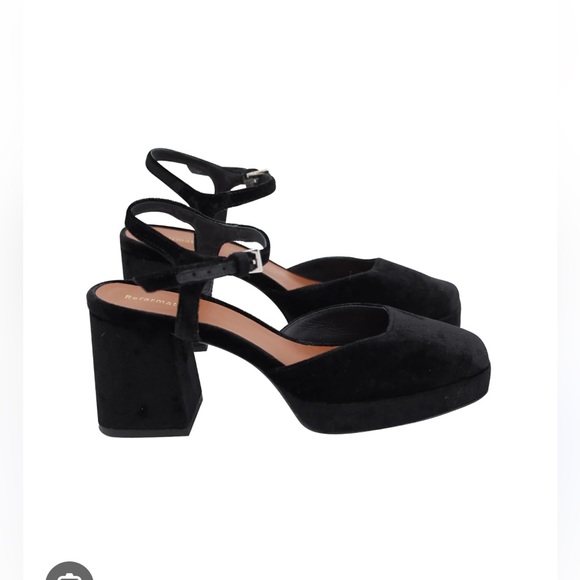 Reformation mirasol Black Velvet Platform Pumps 7 37 - Picture 2 of 7